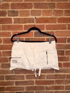 Aeropostale White Cargo Drawstring Shorts for Women Summer Cream Y2K